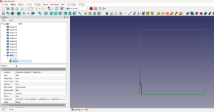 FreeCADへのdwgファイルインポートした状態